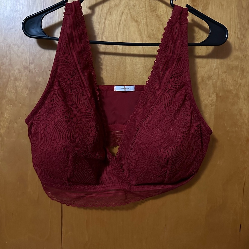 Maurice’s 2X red lace bralette
